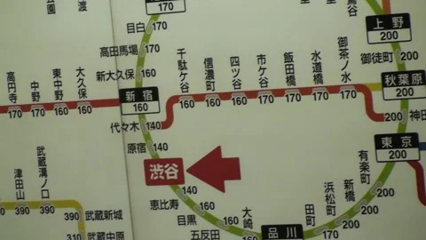 Map Inside The Tokyo Metro In Tokyo, Japan Stock Footage 159053960