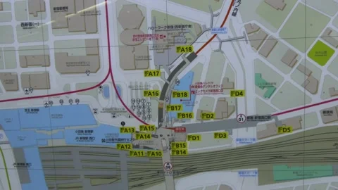 Map Inside The Tokyo Metro In Tokyo, Japan Stock Footage 159054629