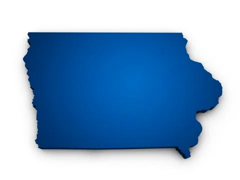 Map of iowa 3d shape Stock Illustration