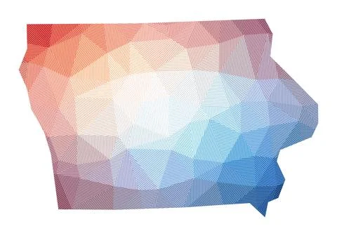 Map of Iowa. Low poly illustration of the us state. Geometric design with s.. Stockillustratie