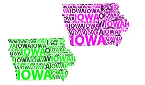 Map of Iowa - vector illustration Ilustração Stock