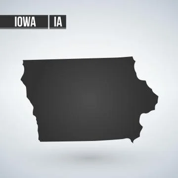 Map of Iowa Vector Illustration isolated on white background. Stock Illustration