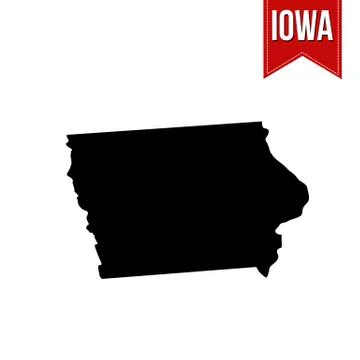 Map of Iowa on white Stock Illustration