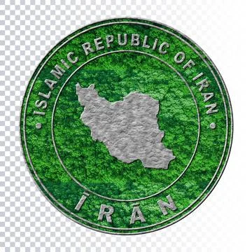 Map of Iran, Environment Concept, Co2 Emission Concept Ilustración de archivo