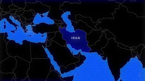 Map Of Iran Stock Footage 294573093
