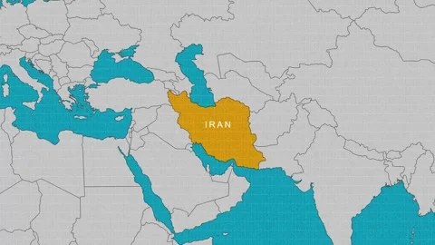 Map of Iran Stock Footage 295287134