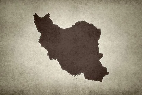 Map of Iran on an paper Stock Illustration