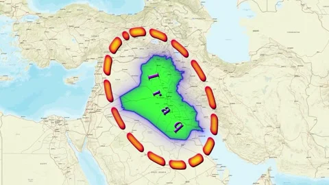 Map of Iraq Stock Footage 252408841
