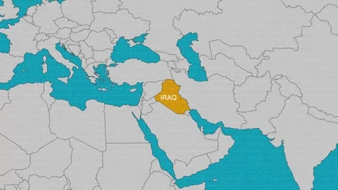 Map of Iraq Stock Footage 295287133