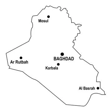 Map of iraq Stock Illustration