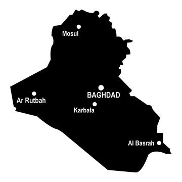 Map of iraq Stock Illustration
