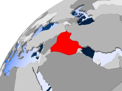Map of Iraq in red Stock Illustration