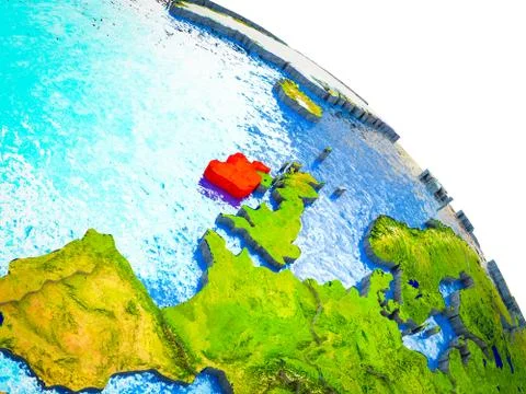 Map of Ireland on 3D Earth Stock Illustration