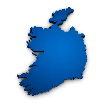 Map of ireland 3d shape Stock Illustration