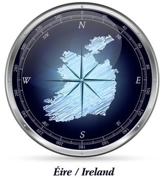 Map of ireland with borders Stock Illustration
