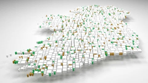 Map of Ireland - Europe - Stock Footage 81076345