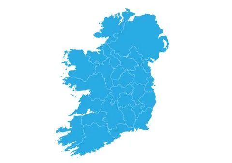 Map of ireland. High detailed vector map - ireland. Stock Illustration
