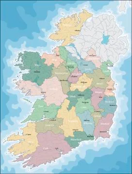 Map of Ireland Stock Illustration