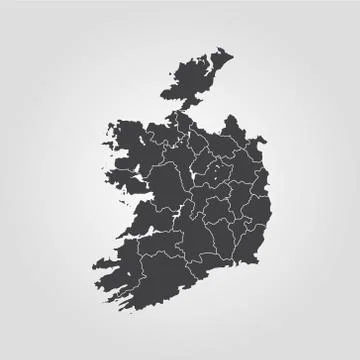 Map of Ireland Stock Illustration