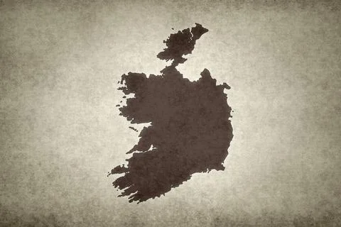 Map of Ireland on an paper Stock Illustration