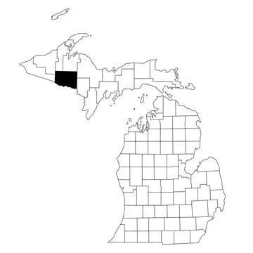 Map of iron County in Michigan state on white background. single County map.. Stock Illustration