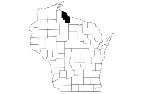 Map of iron County in Wisconsin state on white background. single County ma.. Stock Illustration