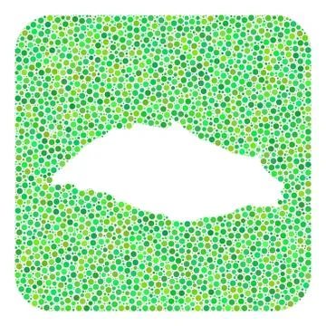 Map of Isla La Tortuga - Dotted Mosaic with Stencil Illustrazione stock