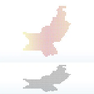 Map  Islamic Republic of Pakistan with Dot Pattern Stock Illustration