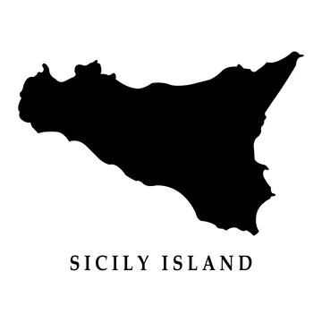 Map of the island of sicily Stock Illustration