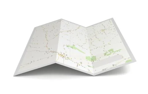 Map isolated concept   3d illustration Stock Illustration