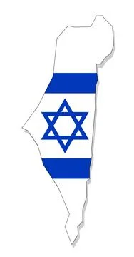 Map of Israel with the flag inside. Stock Illustration