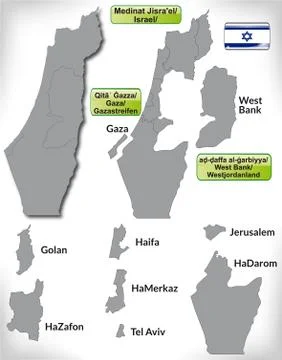 Map of israel Ilustración de archivo
