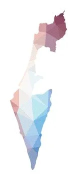 Map of Israel. Low poly illustration of the country. Geometric design with .. Illustrazione stock