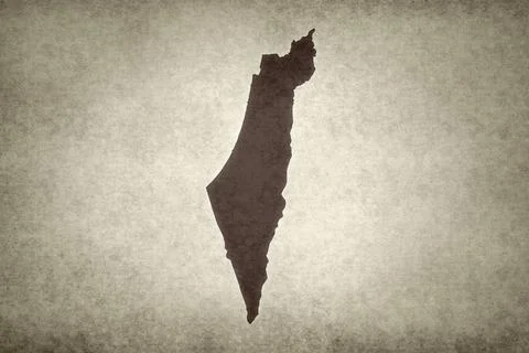 Map of Israel on an paper Stock Illustration