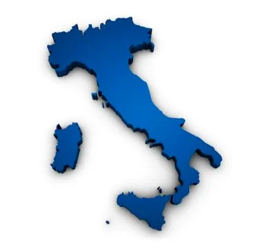 Map of italy 3d shape Stock Illustration