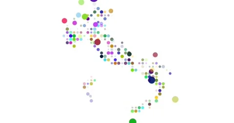 Map of Italy Animated with Falling Circles Stock Footage 312379821