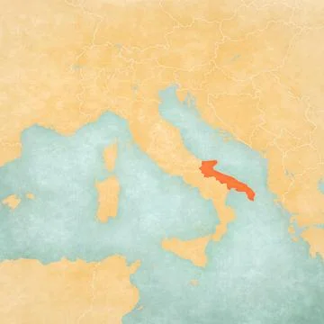 Map of Italy - Apulia Stock Illustration