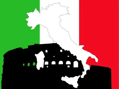 Map of italy background Stock Illustration