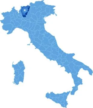 Map of Italy, Bergamo Stock Illustration