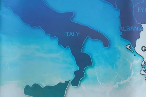 Map of Italy in blue tones Stock Illustration
