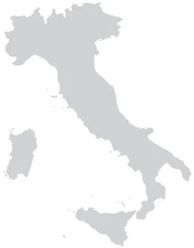 Map of italy with borders in gray Stock Illustration