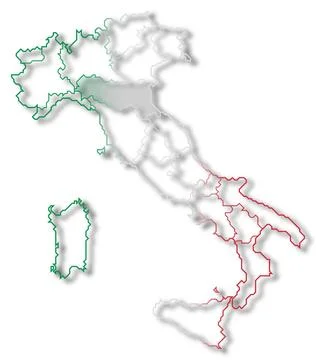 Map of Italy, Emilia-Romagna highlighted Political map of Italy with the s... Stock Photos
