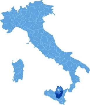 Map of Italy, Enna Stock Illustration