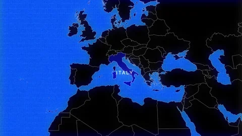 Map Of Italy Stock Footage 294574412