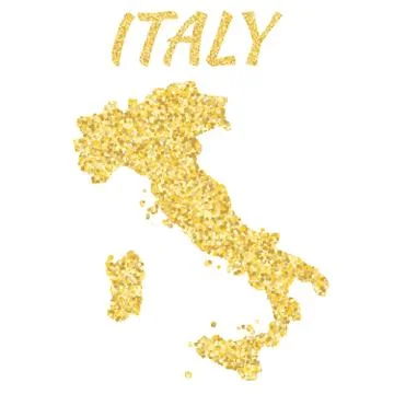 Map of Italy in golden Illustrazione stock