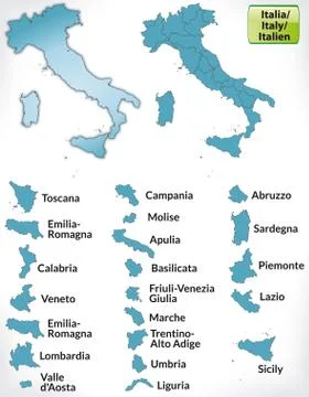 Map of italy Stock Illustration