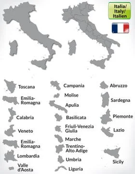 Map of italy Stock Illustration
