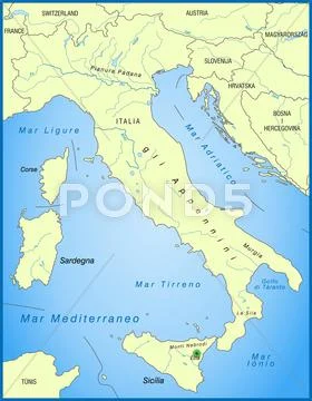 Map of italy Stock Illustration
