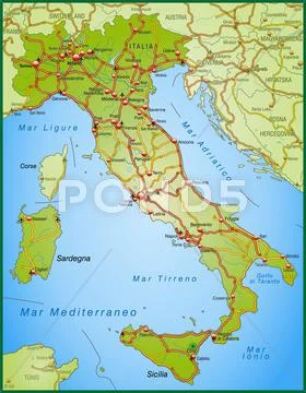 Map of italy Stock Illustration