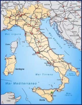 Map of italy Stock Illustration